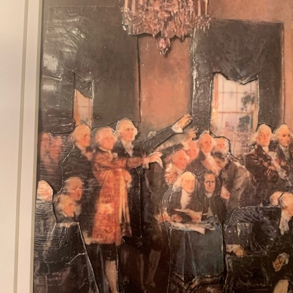 Framed Art Decoupage 3D of Founding Fathers - Picture 6 of 8